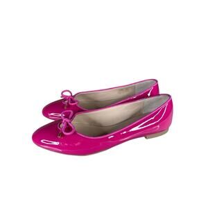 NEW STUART WEITZMAN Hot Pink Patent Leather Gabby Ballet Flat Shoes Size 6.5 B